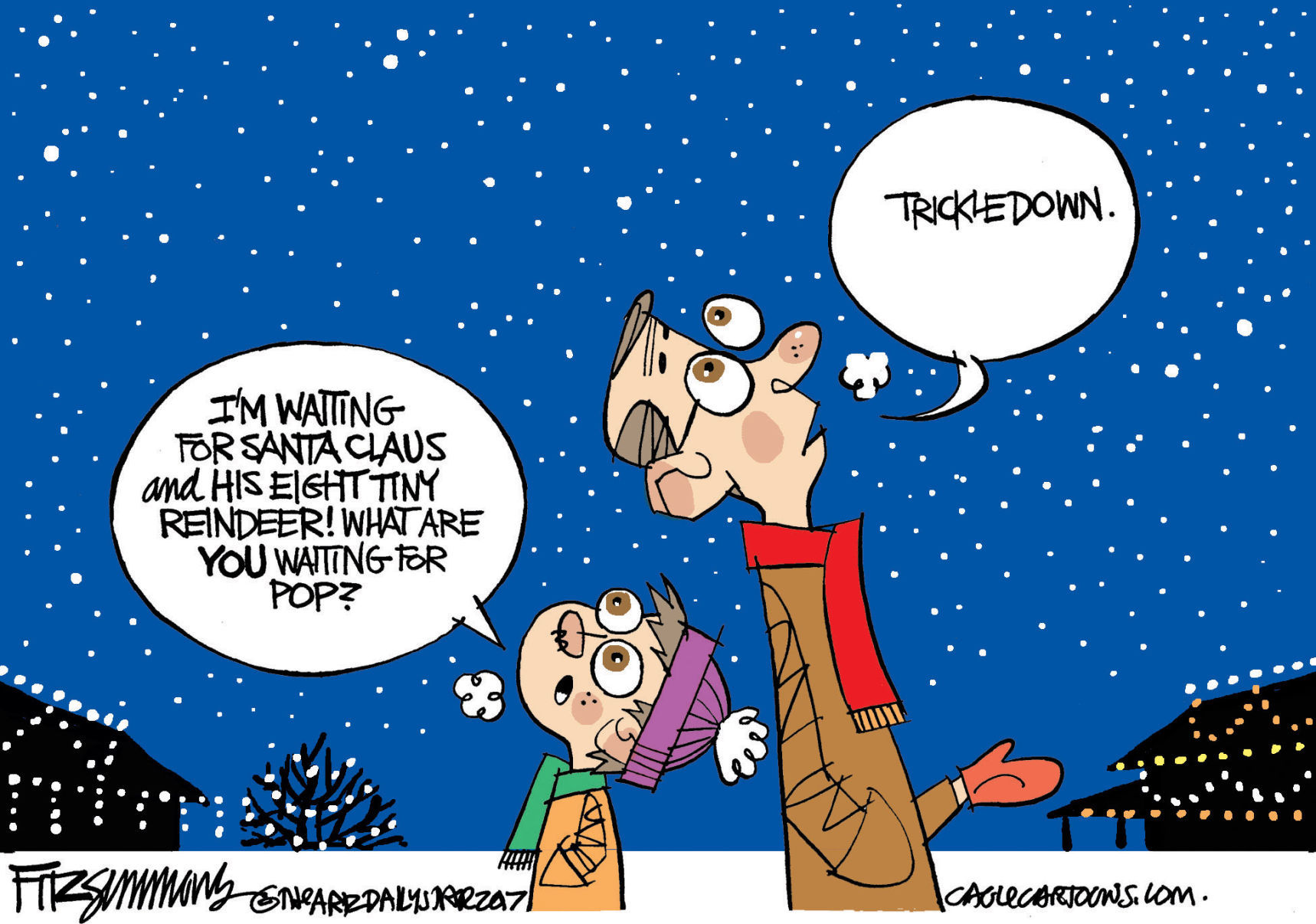 Daily Fitz Cartoon: Christmas Eve Stargazing